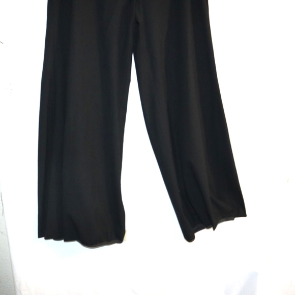 COP COPINE Black Wide leg Pant Hem Pleated Dress Pants - Picture 14 of 16